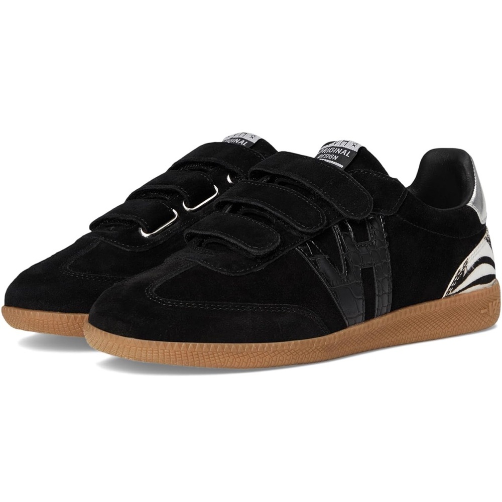 Womens Black Sneakers with Zebra print